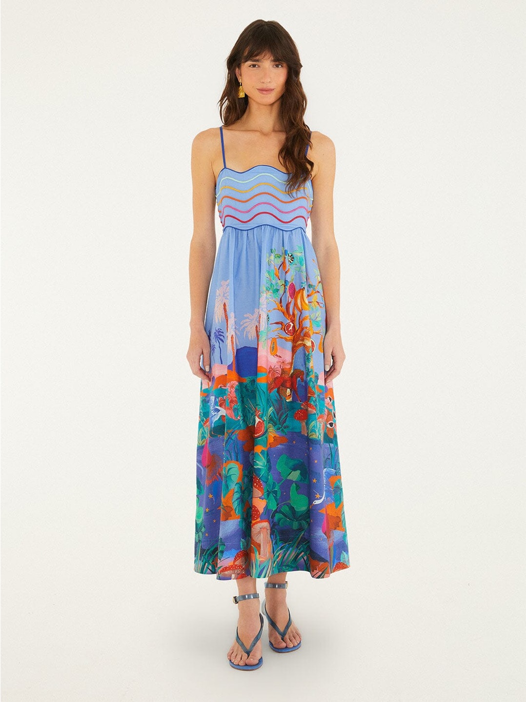 Farm Rio: Multicolor Dream Landscape Sleeveless Maxi Dress